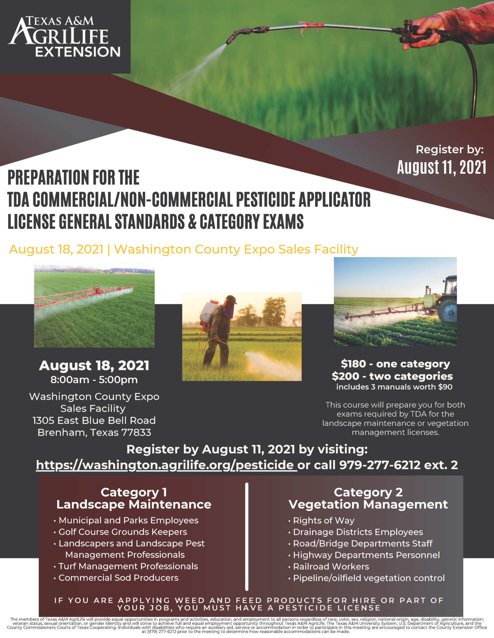 TDA Pesticide Applicator License Training